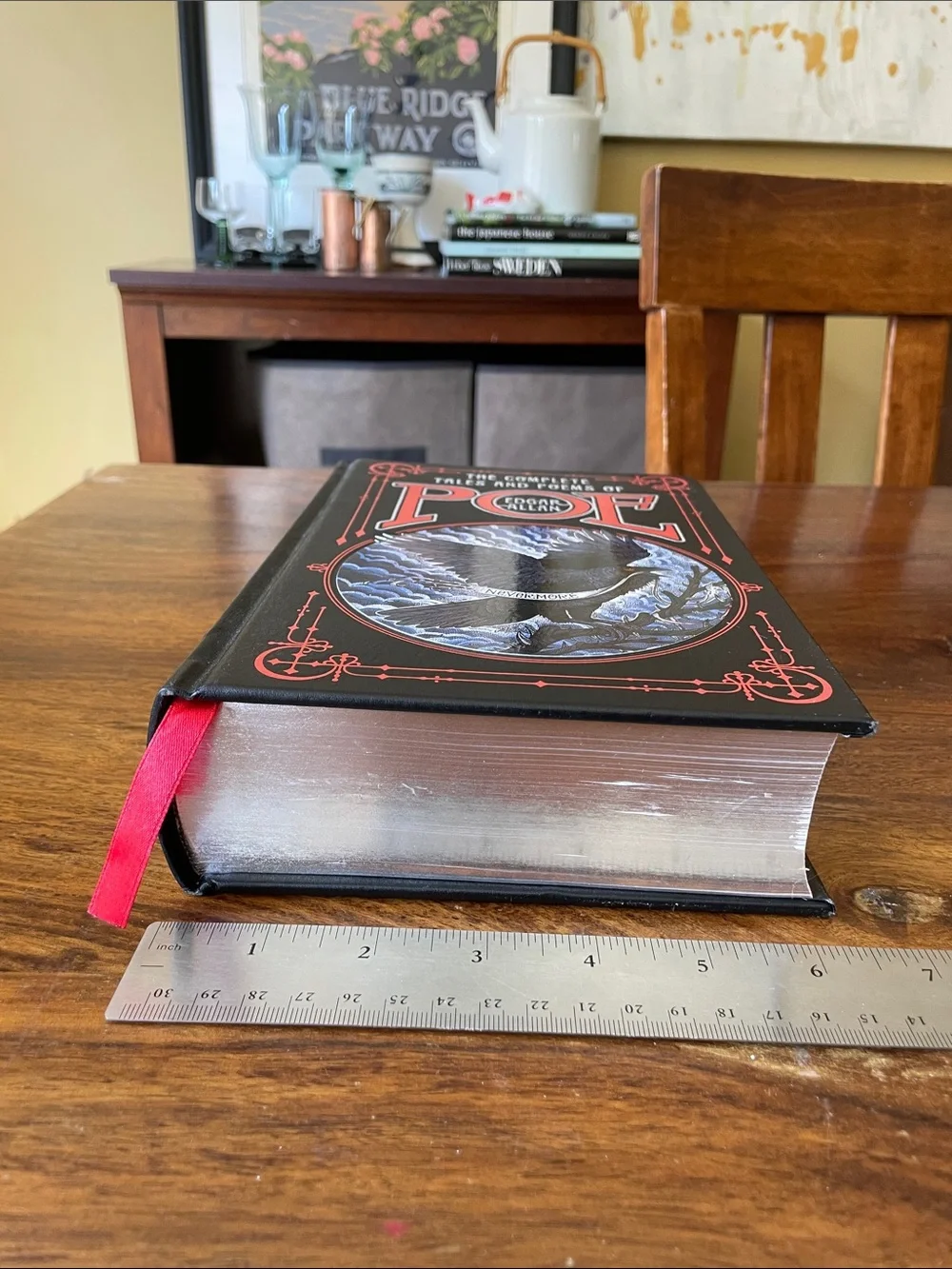 Edgar Allan Poe Black Hardcover Embossed Book Complete Tales & Poems Raven